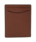 COACH New York Men's Money Clip Card Case, Dark Saddle, One Size