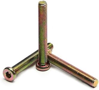 MroMax M8 x 60mm Hex Socket Flat Head Screws Furniture Bolts Fastener Full Thread Carbon Steel Colorful 15pcs