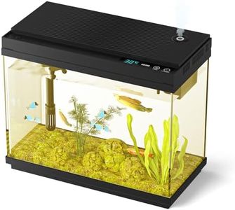 Xyingshine Fish Tank Smart Aquarium Kit: 2.5Gal Auto-Humidifying with Intelligent Mist Spray, Ultra-Quiet Silent Pump, Multi-Layer Filtration System, 7 Color Lights&LED Display-Desktop Decor for Room