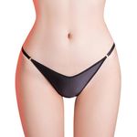 iiniim Womens See Through Underwear G String Bikini Panty Low Waist Panties Lingerie 2# Black F One Size