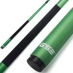 GSE Games & Sports Expert 58" 2-Piece Fiberglass Graphite Composite Billiard Pool Cue Stick for Men/Women, Billiard Cue Stick for House or Commercial/Bar Use (Matte Green, 18 Oz)