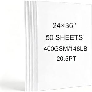 24x36” Large Poster Board, 400GSM Heavyweight Poster Paper Bulk, 50 Sheets White Display PosterBoards for School Office Company Craft Projects