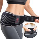 COMFORCE Sacroiliac Joint Belt with Ice Pack, Si Joint Support Belt for Women Man, Hip Belt Hip Pain Relief, Adjustable & Compression sciatica support belt (35in-40in)(Black)