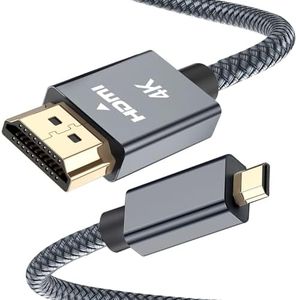 Cavo Micro HDMI a HDMI 3M,Cable Tipo D Supporta 4K@60Hz per Raspberry Pi 4 4b,GoPro Black Hero 8 7 6 5,Fotocamera Sony A6000,Nikon B500,Lenovo Yoga 3 Pro 710,Canon,Panasonic Fotocamere,Laptop