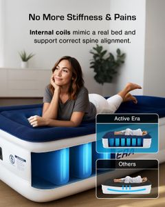 Active Era Single Inflatable Mattress – Air Bed with Built-In Pump