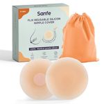 Sanfe Flix Reusable Silicone Nipple Cover - 4 Pieces | 10 Times Reusable | Skin-Friendly Adhesive Pasties for Women | Nipple Pasties for Women (Old) Multicolour