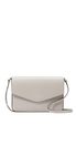 Kate Spade New York Sadie Envelope Leather Crossbody Purse (Platinum gray), Platinum Gray