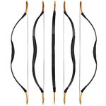 wolfman Traditional Bow Set Recurve Bow Set Longbow Sport Bow Archery Set Hunting Bow Set Handmade Wooden Bow Asian Mongolian Bow Horsebow for Adults Teenager Beginner Left and Right Hand(D, 40Lbs)