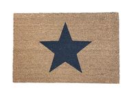 Loft 1850 Large Natural Coir Doormat With Charcoal Star | Indoor non-slip With PVC Backing | Stylish Welcome Door mat | Entrance Doormat