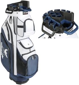 Golf Cart Bag T-Lock 14 Way Full-Length Divider Top Fixed Slots Clubs Organized Premium Oxford Cloth Golf Bag for Men Women Black Blue Green 13 Pockets with 3 Handles Cooler Bag Rain Cover (Blue)