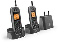 BT Elements Cordless Landline House Phone with 1 km Range, IP67 Rated, Nuisance Call Blocker, Answer Machine, Twin Handset Pack