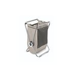 simplehuman x-frame laundry hamper, 100% recycled polyester collapsible laundry baskets with easy carry handles, heavy-gauge steel frame, chrome, 80L