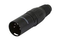 Monoprice 8.1108E+11 5-Pin Male DMX Connector - Black | Anodized Aluminum With A Plastic Cap, Rubber Strain Relief Boot, And Three Solder Cup Connectors