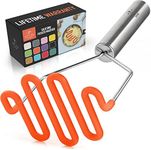 Zulay Kitchen Non-Scratch Potato Masher Kitchen Tool - Durable Stainless Steel Wrapped In Premium Silicone Mashed Potatoes Masher - Versatile Masher Hand Tool & Potato Smasher (Orange)