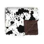 Tadpoles Double Layer Baby Blanket - Sherpa Cowhide Print | 30" x 40" | 100% Super Soft Plush Polyester Microfiber | Ideal as a Swaddle Blanket, Stroller Cover, Crib Blanket, Baby Shower & More