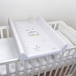 Baby Hard Base Changing Mat/Top Changer 80x50 cm fits 140x70 cm Cot Bed Unisex Wedge Anti Roll Nappy Newborn Baby Waterproof Changing Mat with Raised Edges (Grey Zebra)