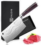 PAUDIN Cleaver Knife, Ultra Sharp Meat Cleaver 7 Inch, High Carbon Stainless Steel Butcher Knife with Wooden Handle, Chinese Cleaver for Meat Cutting Vegetable Slicing