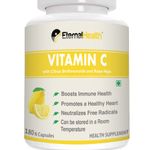 EternalHealth Vitamin C (High Potency Form) - 180 Capsules with Citrus Bioflavanoids & Rose Hips - 180 Veg Capsules