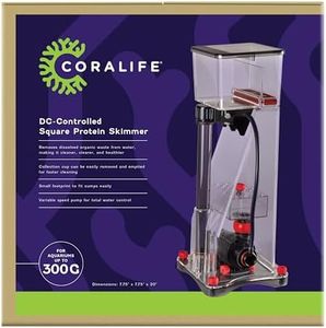 Coralife Aquarium Fish Tank Marine Salt Water DC-Controlled Variable Speed Square Protein Skimmer, Up to 300 Gallons