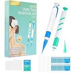 New Version Auto Skin Tag Remover Kit 2-Set, Painless Skin Tag Removal Kit Tools for (1-9mm) Skin Tags (includes 100 Removal Bands & 36 Repair Patches & 20 Pcs Cleansing Wipes)