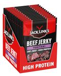 Jack Link's Beef Jerky, Teriyaki Flavour, Multipack of 12 x 25g Bags, High Protein Meat Snack, Made with Premium Beef