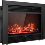 Giantex 28.5" Electric Fireplace Insert, Wall Recessed/Mounted, Freestanding Fireplace with Remote Control, 3 Color Adjustable Flames, 2 Modes Heat, 8 H Timer, 5 Brightness Settings, 750/1500W Heater