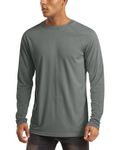 MAGCOMSEN Men's Long Sleeve Shirts UPF 50+ UV Sun Protection Athletic Shirts for Hiking Running Workout Rash Guard, Dark Grey, Medium