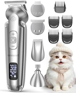 Oneisall 4-in-1 Leise Schermaschine Katze Hund, Hundeschermaschine Haarschneidemaschine Profi, Pfotentrimmer für Hunde Katzen, Hunderasierer IPX7 Wasserdicht, 2000mAh Wiederaufladbar