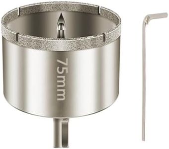 BeQell 3 Inch Diamond Hole Saw with Guiding Drill Bit, Glass Hole Saw with Pilot Bit for Porcelain Tile Ceramic Marble Granite Countertop Quartz Gemstone (75mm)