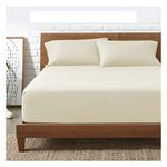 Funky Gadgets Cream Super King Size Fitted Sheets- 100% Egyptian Cotton fitted sheet, Deep Fitted Sheet 30cm Deep Pocket Bed sheets, Bottom Fitted Sheets Super King Size Bedding linen no Pillow cases