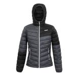 Regatta Womens Jacket Hillpack II Packaway Hooded Padded Coat, Seal Grey/Black, 12 EU