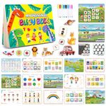 Preschool Busy Book, Quiet Book 32 Themes, Preschool Learning Toys for Age 3-6 Boys Girls, Educational Toys Montessori Toys -16 Educational Theme + 16 Coloring Writing Gifts for Kids (Dinosaur)