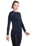 Unbeatable Womens Compression Top Slim Fit T-Shirt For Gym Sports Yoga Swimming Running Short Sleeve (Medium, Navy)