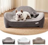 Aurapaws Orthopedic Dog Bed Medium Size Dogs - One-Piece Molded Support Foam™ Comfort Never Sag Dog Couch Sofa with 3 Washable Removable Covers & Bone Toy, Waterproof Liner, Nonskid Bottom, Grey, 36"