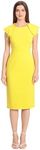 Maggy London Women's Solid Cloud Crepe Dress Workwear Office Desk to Dinner Event Guest of, Drape Sleeves - Empire Yellow, 4