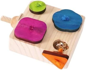 YOOSO WING Birdie Puzzle Feeder - Interactive Foraging Toy for Parrots, Parakeets, Cockatiels, Conures | Mental Enrichment & Stimulation Game to Prevent Boredom (Colorful)