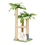 Cat Scratching Post, Cat Scratcher with 3 Scratching Poles & Dangling Balls & Self Groomer Brush for Indoor Kitten & Adult Cat