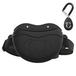 AWINNER Dog Treat Pouch - Premium Silicone - Upgrade 4 Strong Magnets Enhanced Magnetic Closure, Adjustable Waist Belt - Ideal for Puppy Training and Outdoor Walks (Black)