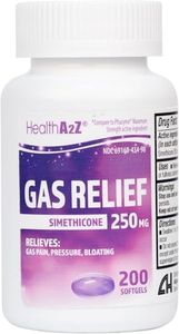 HealthA2Z® Gas Relief Simethicone 250mg | Maximum Strength | Fast Gas Relief | Relieve Symptoms Naturally (200 Softgels (Pack of 1))
