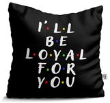 Paperholic Creations Birthday Gift for Friend - Friendship Quote Print Microfiber Black Cushion 12x12 Inch with Filler - Friendship Day Gift for Friend, Men, Women