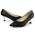 Allegra K Women's Pointed Toe Low Kitten Heel Court Shoes Black 8 UK/Label Size 10 US