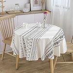 ICBAL Black White Round Tablecloth 