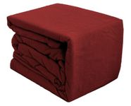 rejuvopedic New Portuguese Single Burgandy (wine) Fitted Flannelette 16" Extra Deep Sheet, 100% Portuguese Brushed Cotton