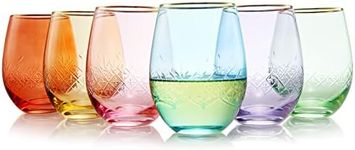 Vintage Crystal Colored Wine Gold R