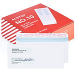 Acko #10 500Pack Double Window Envelopes Quick-Seal Closure Envelopes 4 1/8 x 9 1/2,Security Tint Pattern Designed for Home Office Secure Mailing,Letters and Invoices - White Envelopes 500 Count