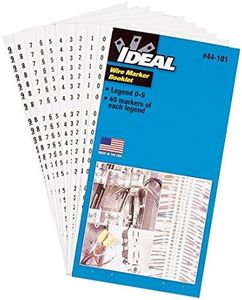 Ideal Industries Inc 44-103 - Pre-Printed Cable & Wire Label or Marker, Color Black, Material: Vinyl Coated Cloth, Book