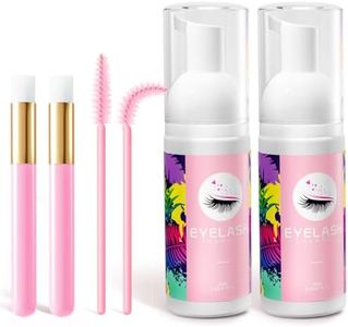 Buqikma Lash Shampoo Kit - Lash Cleaning for Eyelash Extension, 60Ml/2.11fl.Oz Eyelash with Lash Shampoo Brushes Gentle Lash Extension Cleanser for Professional Salon Use and Home Use (2 Pcs)