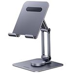 UGREEN iPad Stand Tablet Holder Desk Swivel 360° Rotating Adjustable Foldable Travel Accessory Compatible with iPad Pro 12.9 11/Air/Mini,iPhone 15,Galaxy Tab A9 S9 S24,Surface Pro 9,Portable Monitor