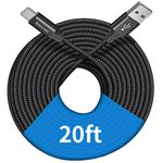 [ 20ft/6m ] Extra Long USB C Cable, Baiwwa Premium Nylon Braided USB A to Type C Cable Charger Cord Compatible with Samsung Galaxy Note Tab, Moto, LG, Pixel and More USB C Smartphone & Tablet