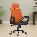 beAAtho® Verona Mesh High Back Ergonomic Home Office Chair | 3-Years Limited Warranty by beAAtho, Tilting & Height Adjustable Mechanism, Heavy Duty Metal Base | Ideal for Office Work & Study (Orange)